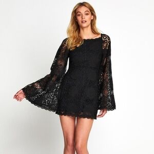 Alice McCall Diamond Veins lace bell sleeve mini dress size 2